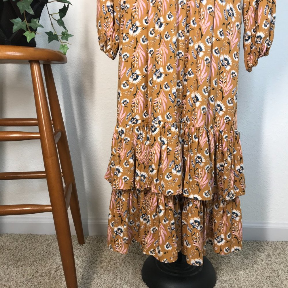 Universal Thread L/S Dress | Brown Floral | X-Small - Picture 7 of 12